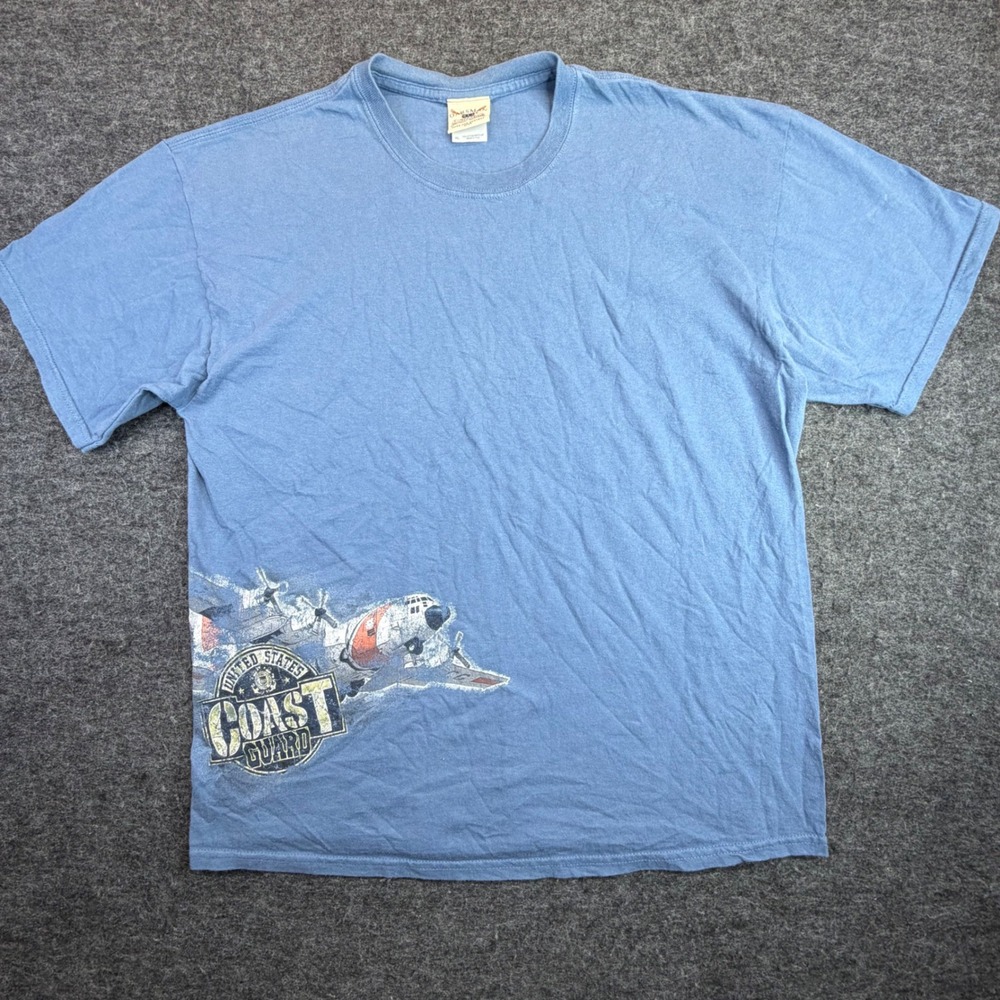Vtg Oarsman 913 T-Shirt Mens XL Blue United States Coast Guard Military Graphic